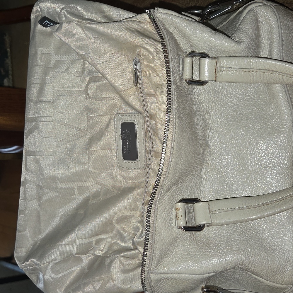 Furla Tan/beige Italian Leather large Shoulderbag Satchel Great Condition. - Picture 6 of 16